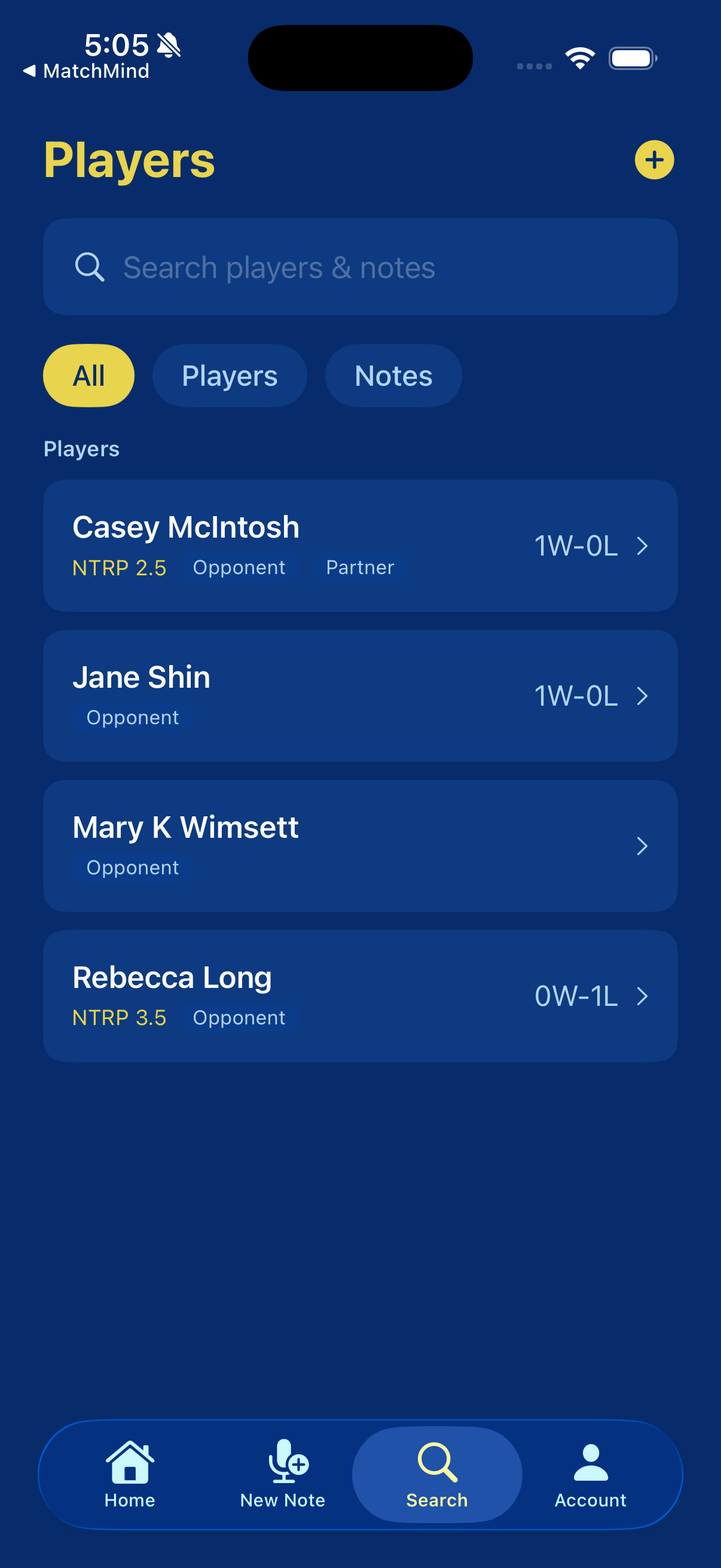 Player search